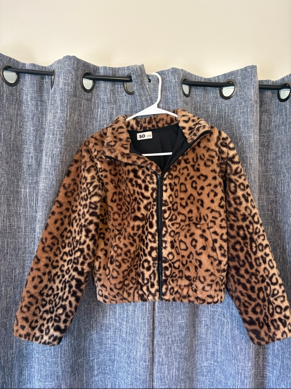 SO Leopard-Print Faux Fur Puffer Jacket in Brown and Black